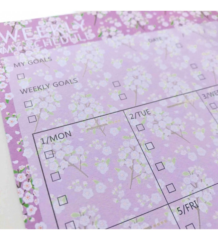 Настольный планер "Weekly schedule" pink flowers