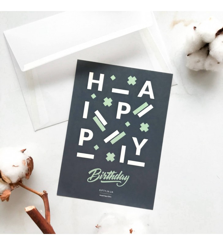 Открытка "Happy Birthday" blue