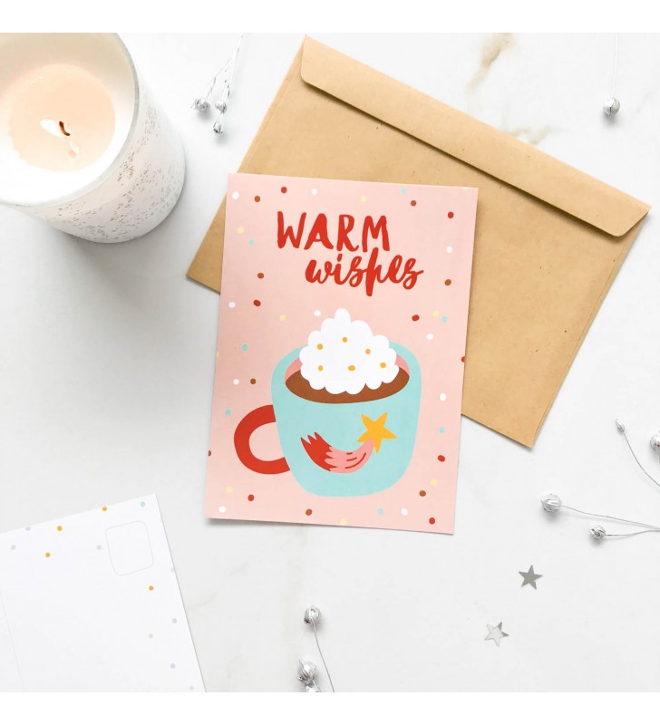 Открытка "Cutie winter" Cup with cocoa
