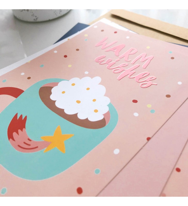 Открытка "Cutie winter" Cup with cocoa